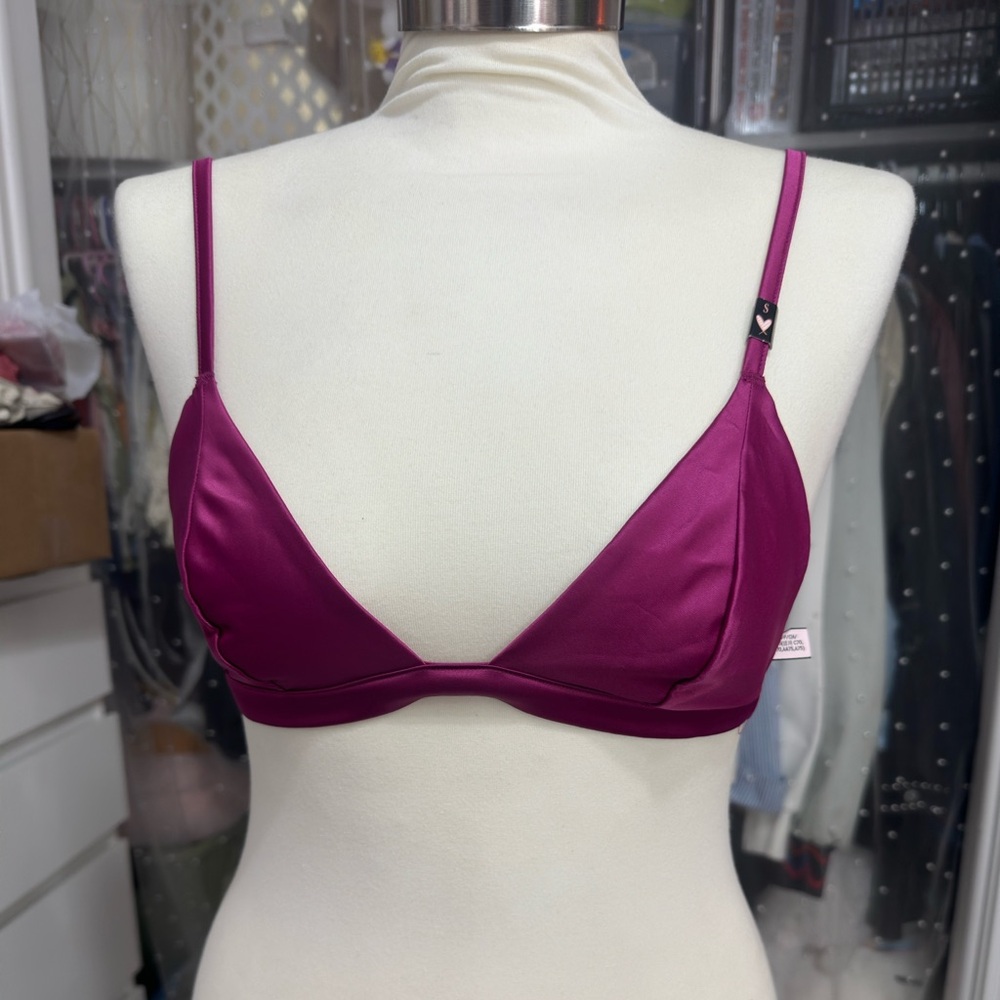 Victoria's Secret Satin Bralette in Magenta